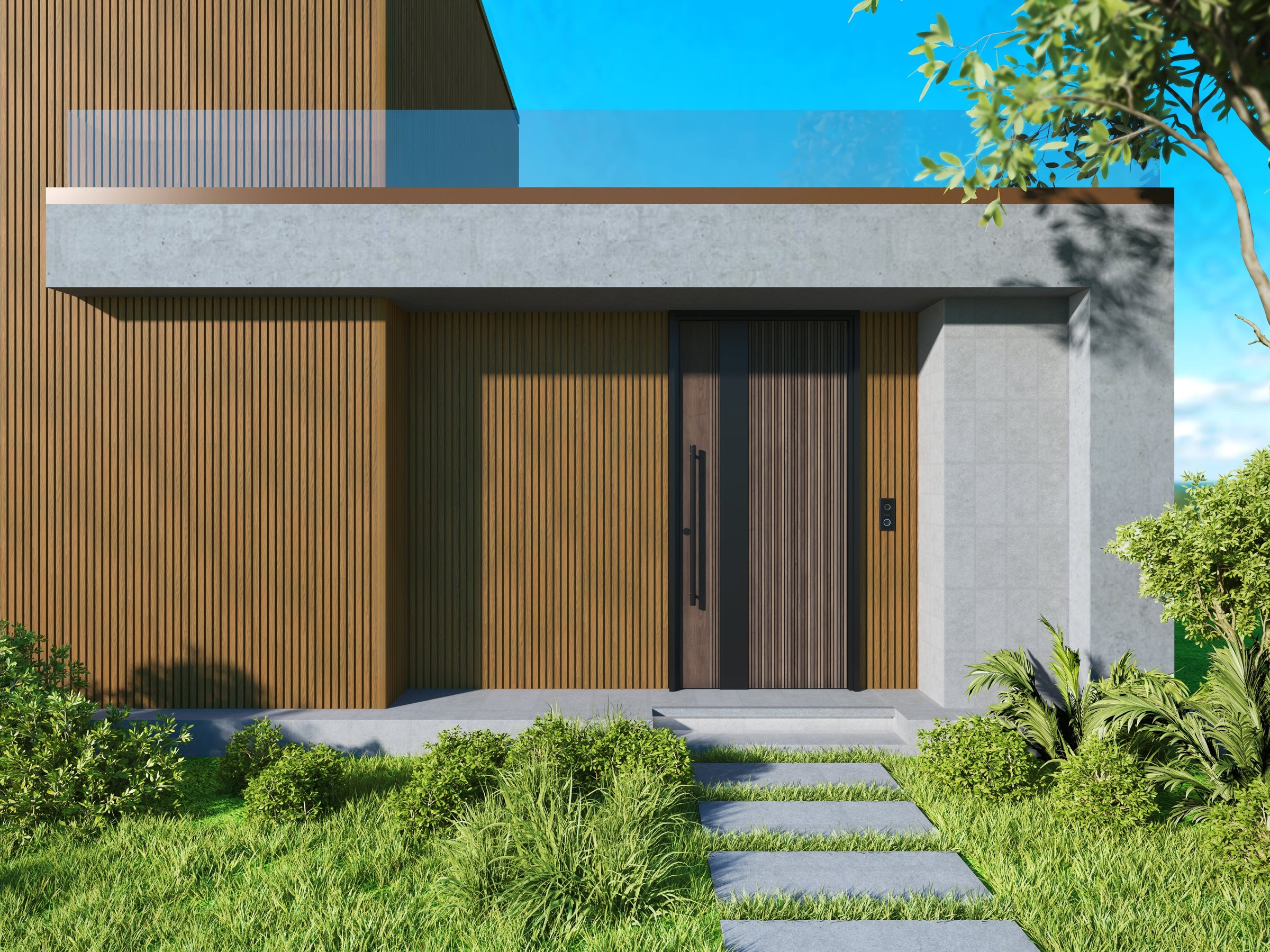 Exterior Wall Cladding Panel Oak 290CM | Garden | 3D Wood Grain